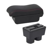 RORVECQ Reposabrazos Interior Caja Almacenamiento Central Accesorios Coche Para N&issan Para Tiida C11 Para Sylphy Para Tiida Para Latio(B1 Negro rojo 3USB)