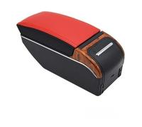 RORVECQ Reposabrazos Para C&hevrolet Para Lova Para Aveo Compartimento Central Con Reposabrazos Apoyabrazos Y Portavasos(A-Black red panel)