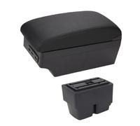 RORVECQ Reposabrazos Para F&ord Para Fiesta MK6 7 Compartimento Central Con Portavasos E Interfaz USB(C2 línea negra 7USB)