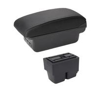 RORVECQ Reposabrazos Para F&ord Para Fiesta MK6 7 Compartimento Central Con Portavasos E Interfaz USB(B2 línea negra 3USB)