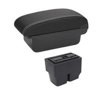 RORVECQ Reposabrazos Para F&ord Para Fiesta MK6 7 Compartimento Central Con Portavasos E Interfaz USB(A white line No USB)