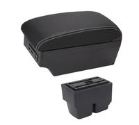 RORVECQ Reposabrazos Para F&ord Para Fiesta MK6 7 Compartimento Central Con Portavasos E Interfaz USB(C3 línea blanca 7USB)