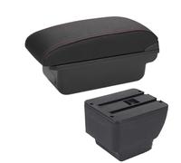 RORVECQ Reposabrazos Para MAZDA 2 Demio Caja De Almacenamiento Con Piezas De Repuesto Accesorios Y Detalles Del Interior(C1 Negro rojo SIN USB)