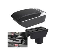 RORVECQ Reposabrazos Para Mitsubishi Attrage Para Mirage Para Space Star Caja De Almacenamiento Para Reposabrazos Accesorios Para Coche(B2 línea negra SIN USB)