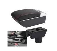 RORVECQ Reposabrazos Para Mitsubishi Attrage Para Mirage Para Space Star Caja De Almacenamiento Para Reposabrazos Accesorios Para Coche(D1 línea roja 7USB)