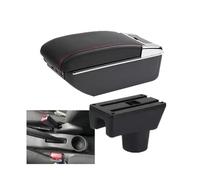 RORVECQ Reposabrazos Para Mitsubishi Attrage Para Mirage Para Space Star Caja De Almacenamiento Para Reposabrazos Accesorios Para Coche(C1 línea roja 7USB)