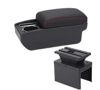 RORVECQ Reposabrazos Universal Para Coche Caja De Reposabrazos Universal Accesorio Para Coche Caja De Almacenamiento Para Auto Modificación De Piezas Interiores(C1 Negro rojo SIN USB)