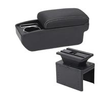 RORVECQ Reposabrazos Universal Para Coche Caja De Reposabrazos Universal Accesorio Para Coche Caja De Almacenamiento Para Auto Modificación De Piezas Interiores(C3 Negro blanco SIN USB)