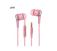 (Rosa) 1 auricular con cable Super Bass Crack colorido con botón y micrófono manos libres Samsung