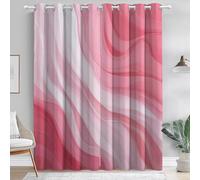Rosa 100% Cortinas Opacas con Ojales, Simple Abstracto Líneas Impresión Antiarrugas Cortinas Térmicas Durable, 75 An x 166 Al cm (2Paneles) Cortinas para Dormitorio Salon Cocina