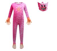 (Rosa, 130) Body, mono, máscara, guantes, niños, Huggy Wuggy Poppy Playtime, disfraz de cosplay