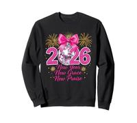 Rosa 2026 Año Nuevo Disco Ball Bow Celebración Nueva Gracia Sudadera
