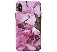 Rosa adelfa Rose Laurel Negro Contorno Arte Carcasa para iPhone X/XS
