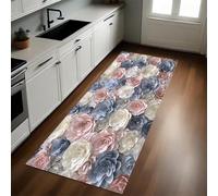 Rosa Alfombras Antideslizantes y Felpudos de Cocina Muro de Rosas 50 x 80 cm Antifatiga Duraderas y Lavables para Cocina y Comedor