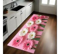 Rosa Alfombras de Cocina Girasol 50 x 80 cm Antideslizantes, Alfombras Modernas Lavables para Pasillo, Comedor y Entrada