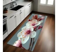 Rosa Alfombras y Tapetes de Cocina Ramas de Flor de Cerezo 40 x 120 cm Antideslizantes y Lavables para Cocina, Pasillo, Salón y Dormitorio