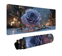 Rosa Alfombrilla Ratón Gaming 800x400x3mm, Alfombrilla Escritorio XXL Arquitectura, Tapete Escritorio con Base de Goma Antideslizante, Mouse Pad con Bordes Cosidos, Accesorios Gaming, para PC 3-2610