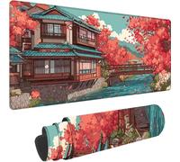 Rosa Alfombrilla Ratón XXL 900x300x3 mm Grande Alfombrilla Ratón Gaming Japón Art con Bordes Cosidos Diseño, Base de Goma Antideslizante Mouse Pad para Gaming y Teclado Protector Escritorio z-1916