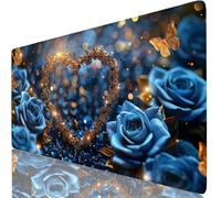 Rosa Alfombrilla Ratón XXL 90x40 cm Mouse Pad Grande Gaming Amar Alfombrilla Escritorio Antideslizante, Protector de Mesa para Ordenador y Teclado, Bordes Cosidos, Accesorios Oficina, Regalo W6-623