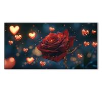 Rosa Amar Diamond Painting, DIY Diamond Painting Adultos, Cuadros de Cristales DIY Bordado y Punto de Cruz de Arte para Decoracion Hogar, 5D Mosaicos Manualidades Pintura de Diamante 25x50cm J26-6687