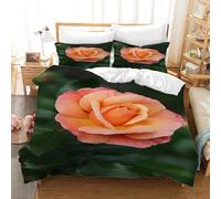 Rosa Amarilla Ropa de Cama 180x200, Flores Fundas Nordicas, Juego Cama de Microfibra Suave y Transpirable, Contiene 2 Fundas de Almohada de 50x75cm AK2554