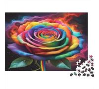 Rosa arcoíris Puzzles 1000 Piezas Papel Reciclado para Adultos Puzzle para Adultos Juego Familiar Divertido y desafiante Excelente Idea de Regalo para niños a Partir de 12 años 38x26cm/1000pcs