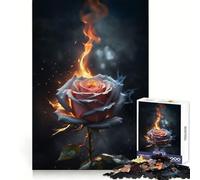 Rosa Ardiente en Rompecabezas Oscuros para Adultos 1000 Piezas Mejora la Memoria Suave Distracción Corte Preciso Navidad (50x75cm)