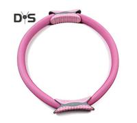 (Rosa) Aro de Pilates para mujer con agarre antideslizante, tonificación de piernas, ejercicio del suelo