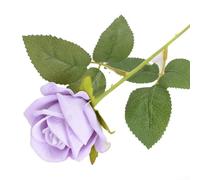 Rosa artificial de terciopelo con un solo tallo de 51 cm, decoración floral realista para boda, ceremonia, fiesta, hogar u oficina, exhibición en seis colores, incluyendo rojo brillante, azul, vino