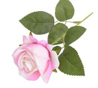 Rosa artificial de terciopelo - Flor de seda multicolor de un solo tallo para decoración de mesa de boda, ramo sintético de larga duración, decoración de hogar y jardín de calidad florista (rosa claro