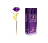 Rosa artificial en lámina de oro de 24 quilates, símbolo romántico del amor eterno para San Valentín, Día de la Madre, boda o Navidad.