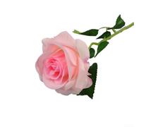 Rosa artificial individual para sala de estar, dormitorio, boda, fiesta, decoración, material de diseño realista que mantiene la integridad visual con el tiempo (rosa claro)