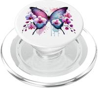 Rosa Azul Orquídea Silueta Mariposa Alas Formas Mania PopSockets PopGrip para MagSafe