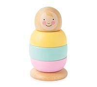 Rosa & Bo Juguete apilable de madera rosa - Juguete educativo apilable adecuado para niños y niñas de 6 meses, 1,2 y 3 años
