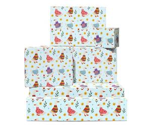 Rosa Bow Papel De Regalo - Rosa - 6 Hojas De Cute Stripes - Cumpleaños For Niñas Fiesta De Bebés Weddings - By Central 23