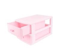 Rosa Caja de Almacenamiento Tipo Cajón Grande de Plástico para Cosméticos | Diseño Delicado y Simple, Ligera y Ecológica, Ordena Maquillaje y Accesorios Estilo Femenino