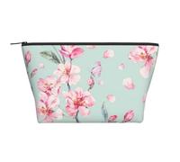 Rosa Cerezo Flor Verde Azulado Primavera, Bolsa de artículos de tocador Bolsa de Maquillaje Bolsa de cosméticos Bolsa de artículos de tocador de Viaje portátil