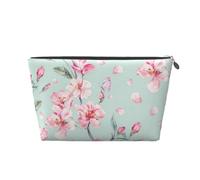 Rosa Cerezo Flor Verde Azulado Primavera, Bolsa de artículos de tocador Bolsa de Maquillaje Bolsa de cosméticos Bolsa de artículos de tocador de Viaje portátil
