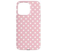 Rosa Claro Blanco Lunares Patrón Estético Lindo Polkadot Carcasa para iPhone 15 Pro MAX