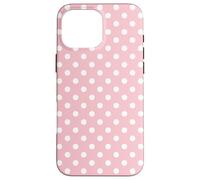 Rosa Claro Blanco Lunares Patrón Estético Lindo Polkadot Carcasa para iPhone 16 Pro MAX