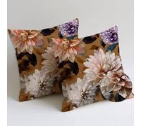 Rosa Cojines Exterior Jardin Juego de 2 Funda Cojin 75x75 cm Flores Cojin Exterior Decorativas Outdoor Cushions Impermeable Felpa Corta Suave Fundas Cojines para Exterior Garden Chair Decor C-266