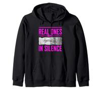 Rosa Color Real Ones Move In Silence Gráfico Rosa Sudadera con Capucha