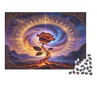 Rosa Cósmica Mística Puzzle de 1000 Piezas Papel para Adultos Fantasía Relajante Decoración Hogar Regalo 52x38cm/1000pcs