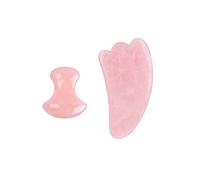 Rosa cuarzo rosa jade masajeador rodillo gouache conjunto piedra cristal natural gua sha tablero rodillo belleza herramienta, tipo 5