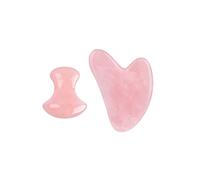 Rosa cuarzo rosa jade masajeador rodillo gouache conjunto piedra cristal natural gua sha tablero rodillo belleza herramienta, tipo 4