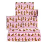 Rosa Cumpleaños Papel De Regalo - Rosa - 6 Hojas With Party Hat Leopards - Papel De Regalo For Ladies Teens & Niños - Navidad Fiestas Halloween Safari-Themed Events - By By Central 23