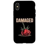 Rosa dañada - Vintage Sad Feeling Broken Heart Flower Carcasa para iPhone X/XS