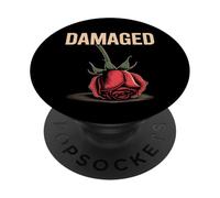 Rosa dañada - Vintage Sad Feeling Broken Heart Flower PopSockets PopGrip Adhesivo