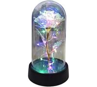 Rosa De Cristal Rosa de cristal, rosa for siempre, regalo del día San Valentín for novia, eterna, flor lámina ligera en cubierta plástico, regalos boda for madres, dama honor(Gold Colored Light)