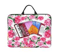 Rosa de Flor de acordeón de Acuarela,Funda para portátil de 14 Pulgadas, Funda para portátil, maletín con asa